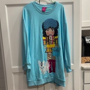 Queen of Sparkles Christmas nutcracker with white dog dress